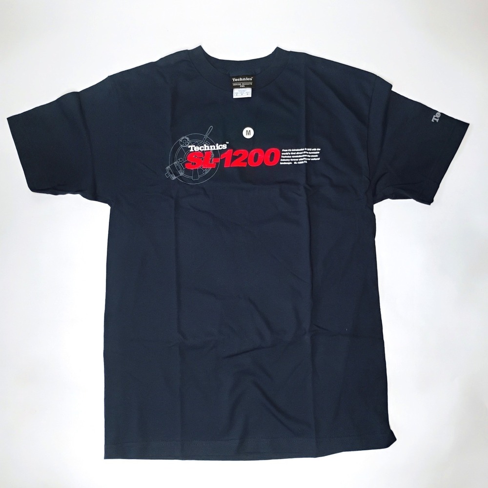 Technics Men's Tshirt Blue Size M Vintage 1990's SL 1200 DJ Turntable Graphic